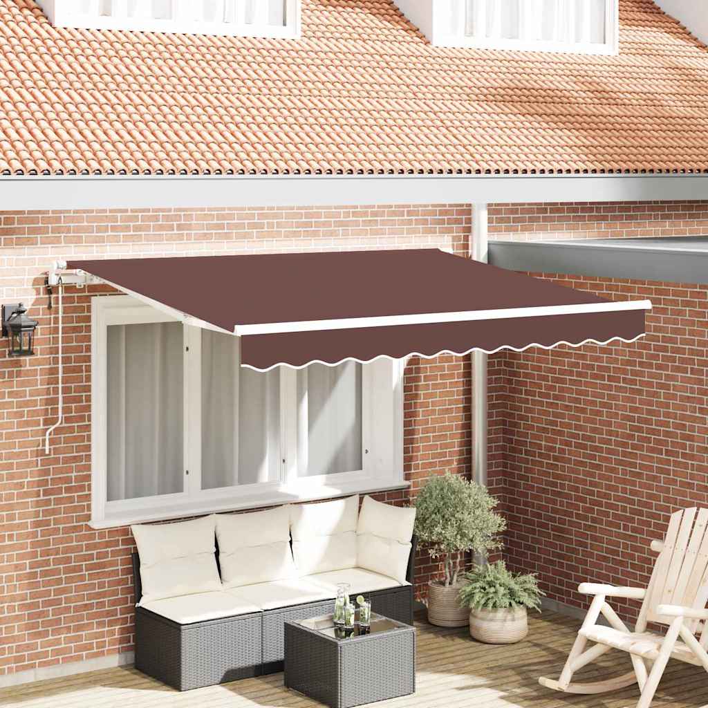 Udtrækkelig markise Brun 350 x 200 cm Stof