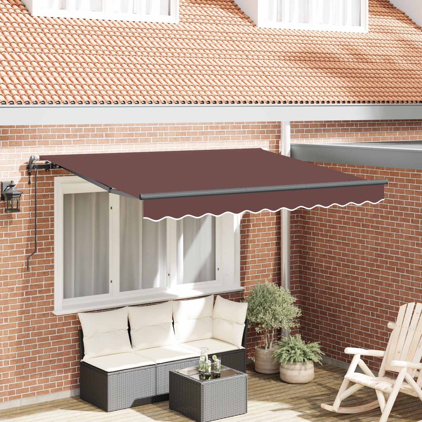 Udtrækkelig markise Brun 350 x 200 cm Stof