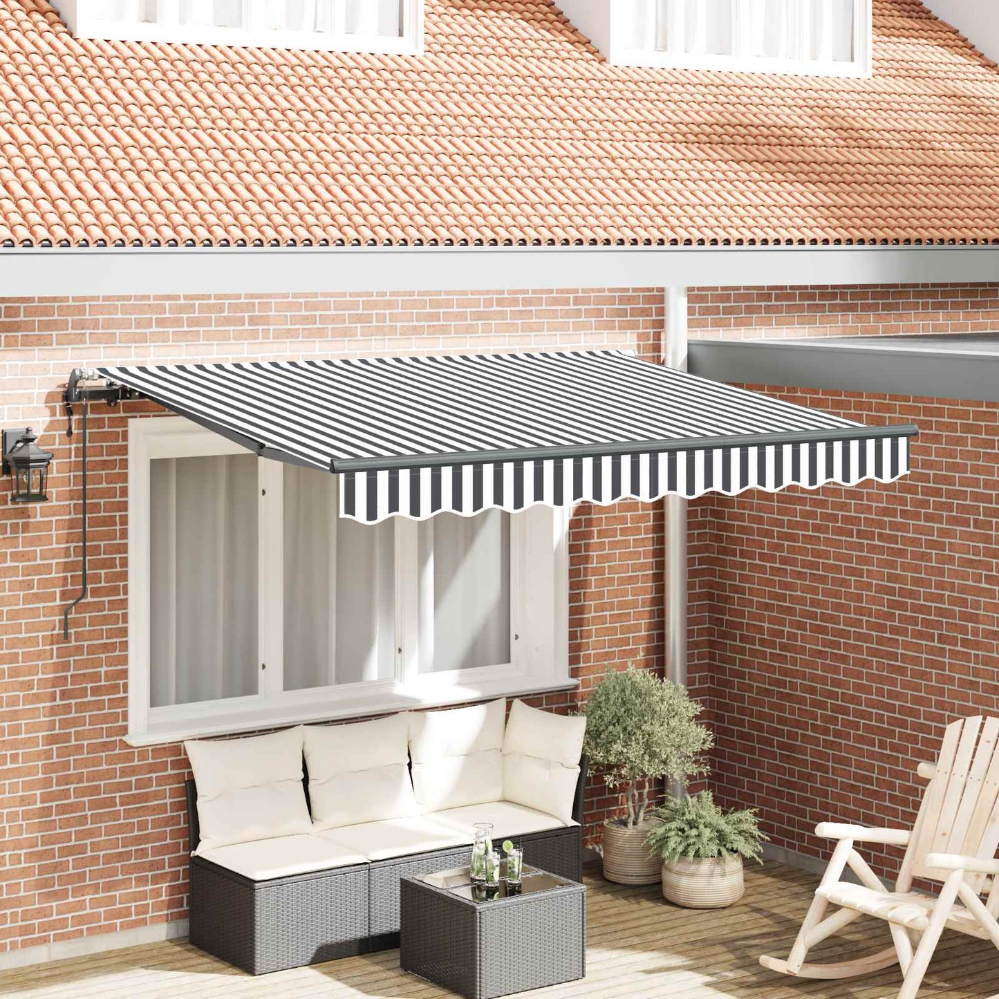 Udtrækkelig markise Antracit 350 x 200 cm Stof