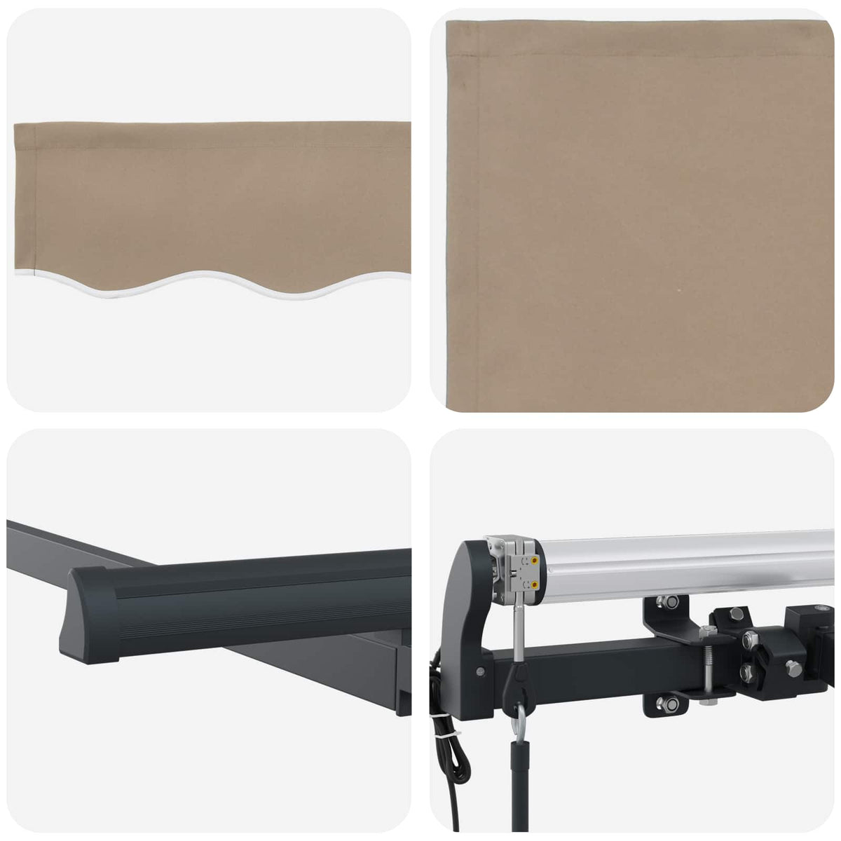 Udtrækkelig markise Beige 350 x 200 cm Stof