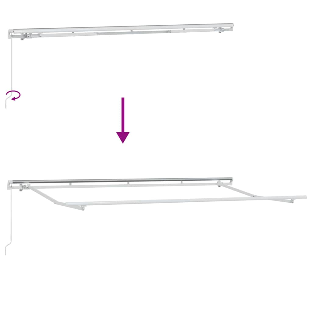 Udtrækkelig markise Blå og Hvid 400 x 200 cm