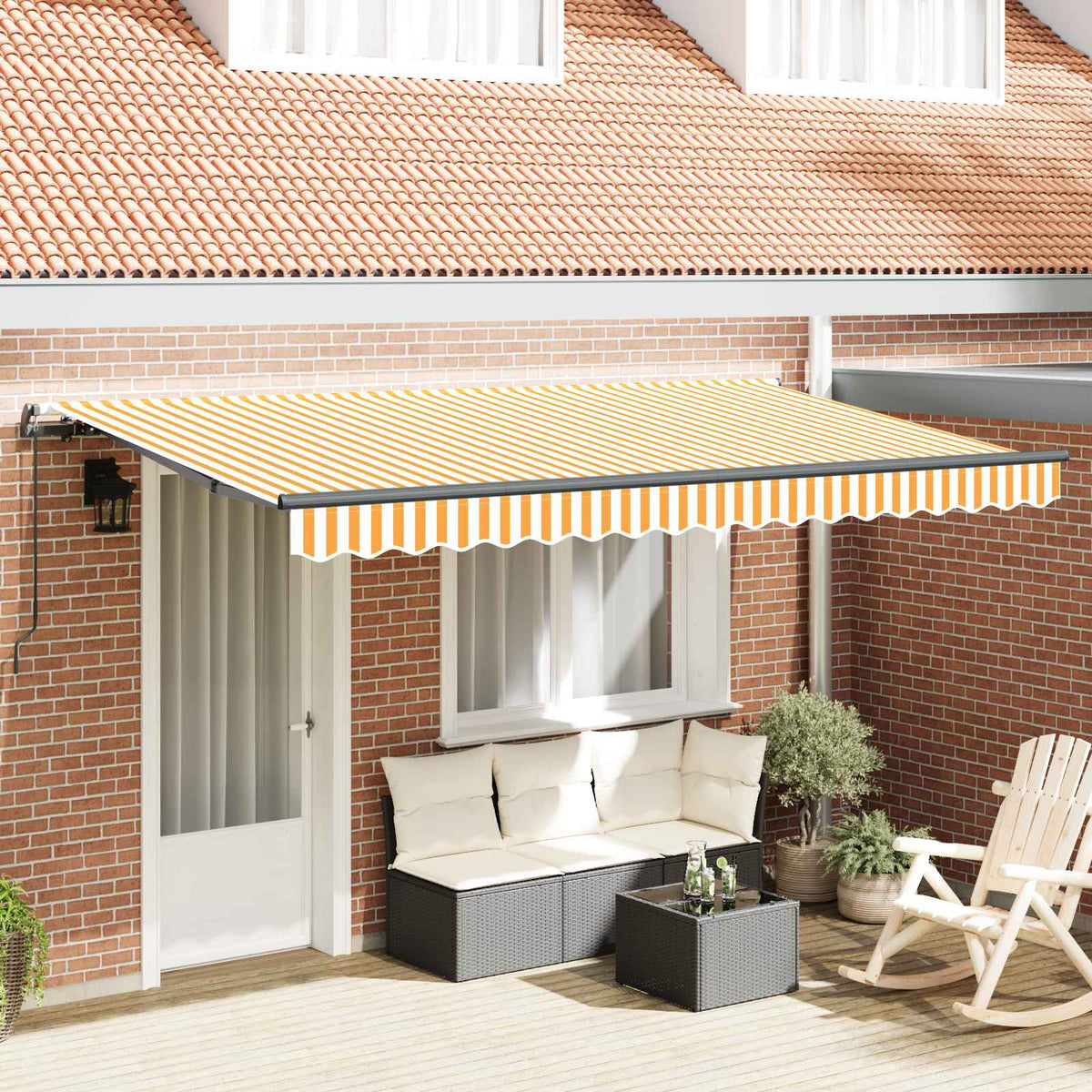 Udtrækkelig markise Gul 400 x 200 cm Stof