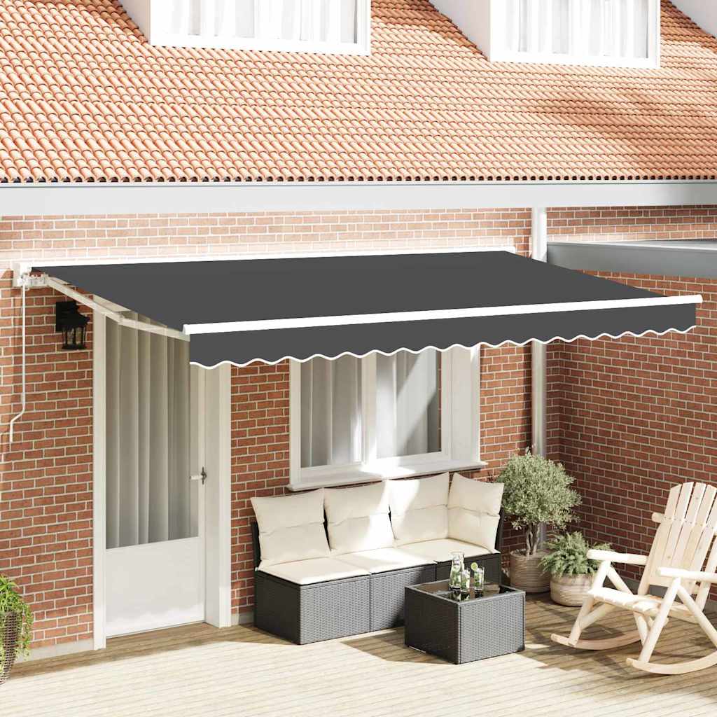 Markiseramme Antracit 400 x 200 cm Polyester med PU belægning