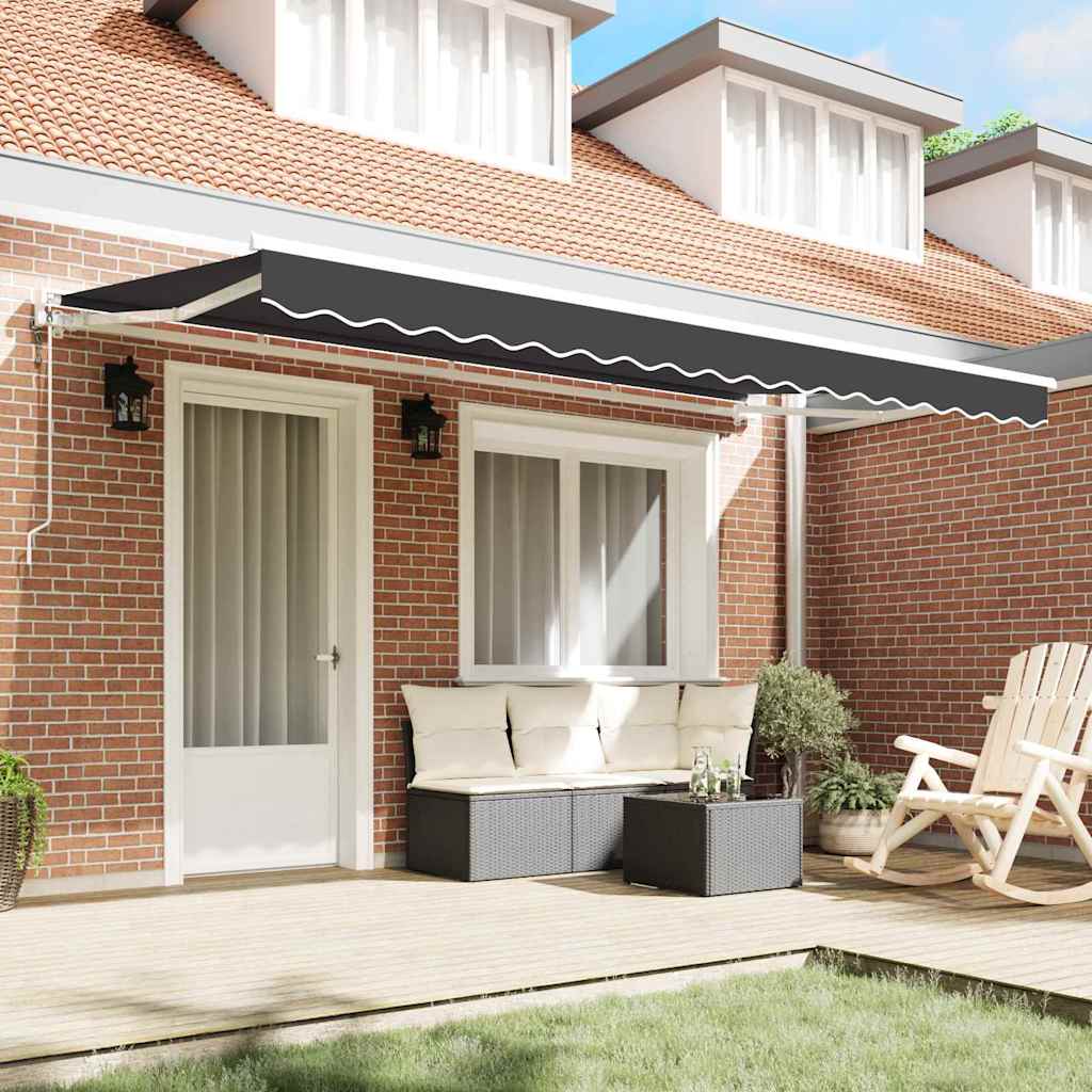 Markiseramme Antracit 400 x 200 cm Polyester med PU belægning