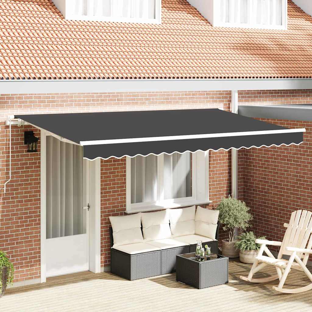 Udtrækkelig markise Antracit 400 x 200 cm Stof