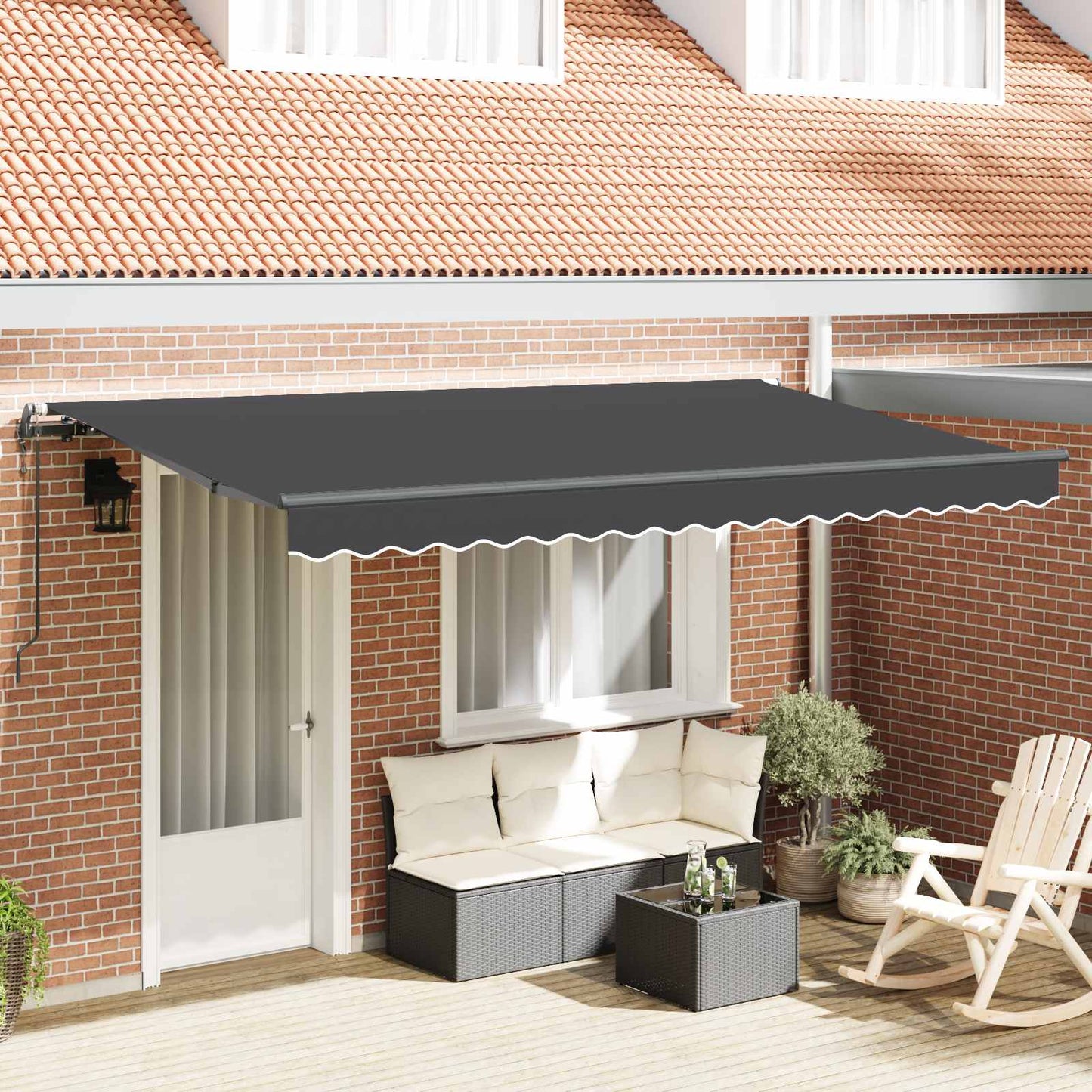 Udtrækkelig markise Antracit 400 x 200 cm Stof