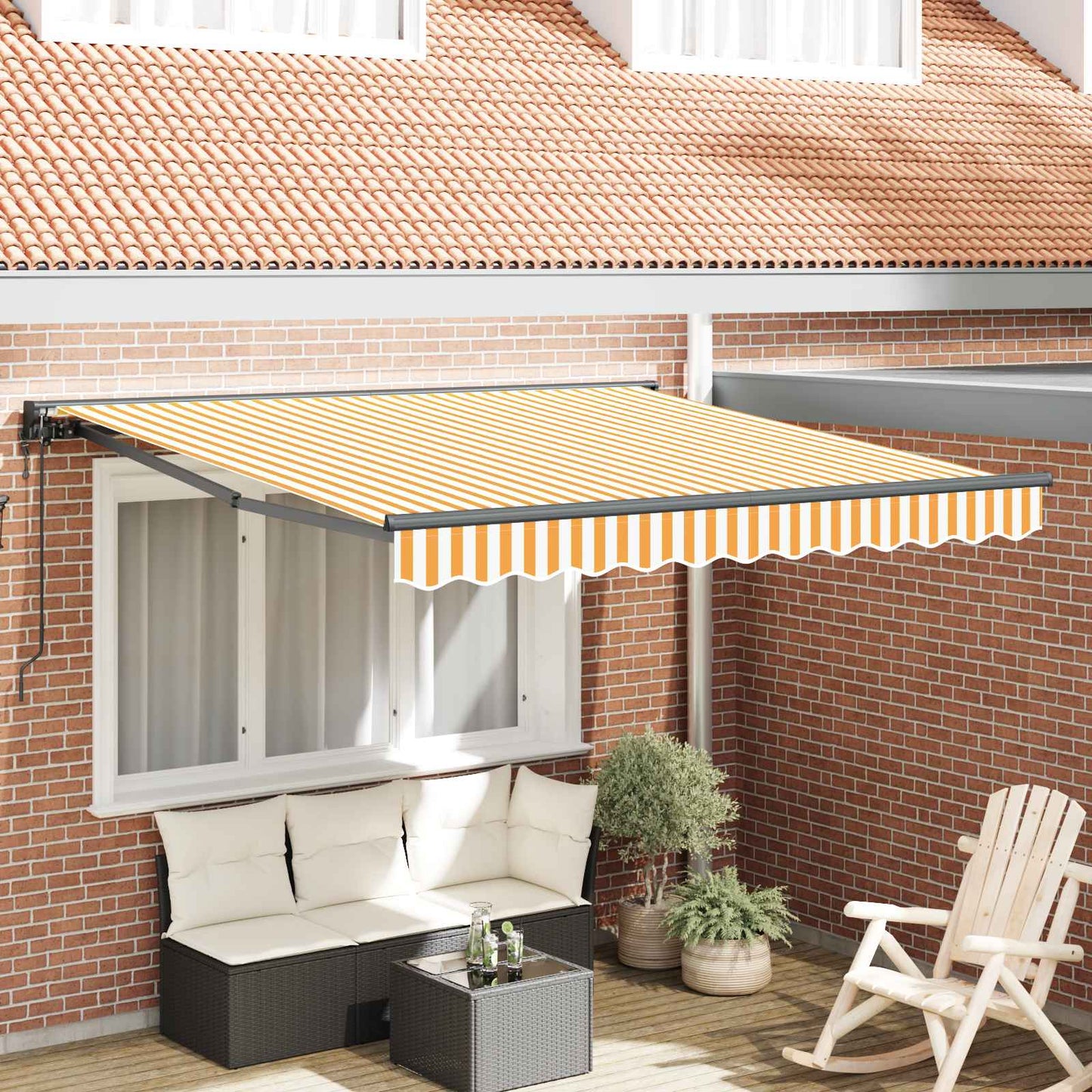 Markiseramme Gul og Hvid 300 x 250 cm