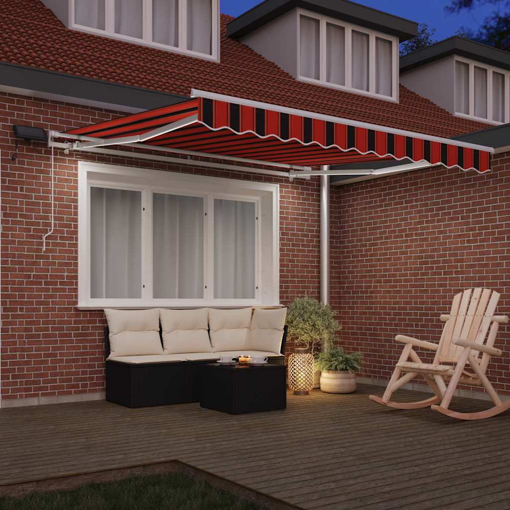 Udtrækkelig markise orange og brun 300 x 250 cm