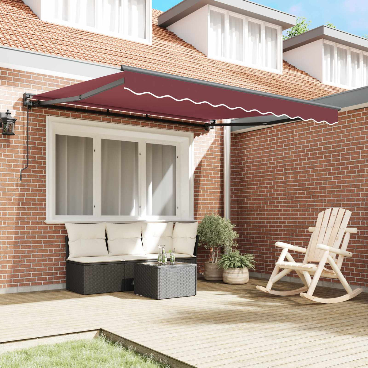 Markiseramme Bordeaux 300 x 250 cm Polyester med PU belægning