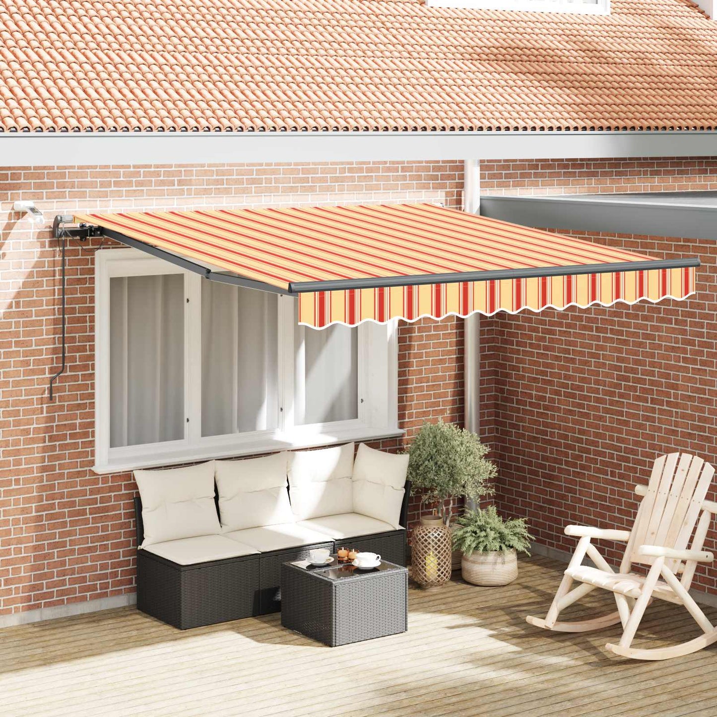 Udtrækkelig markise Gul og orange 300 x 250 cm Polyester