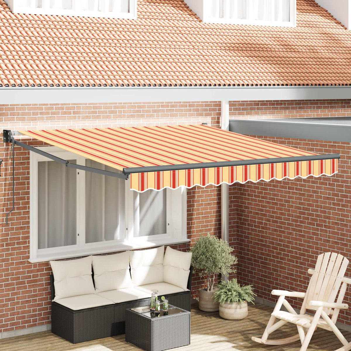 Udtrækkelig markise Gul og orange 300 x 250 cm