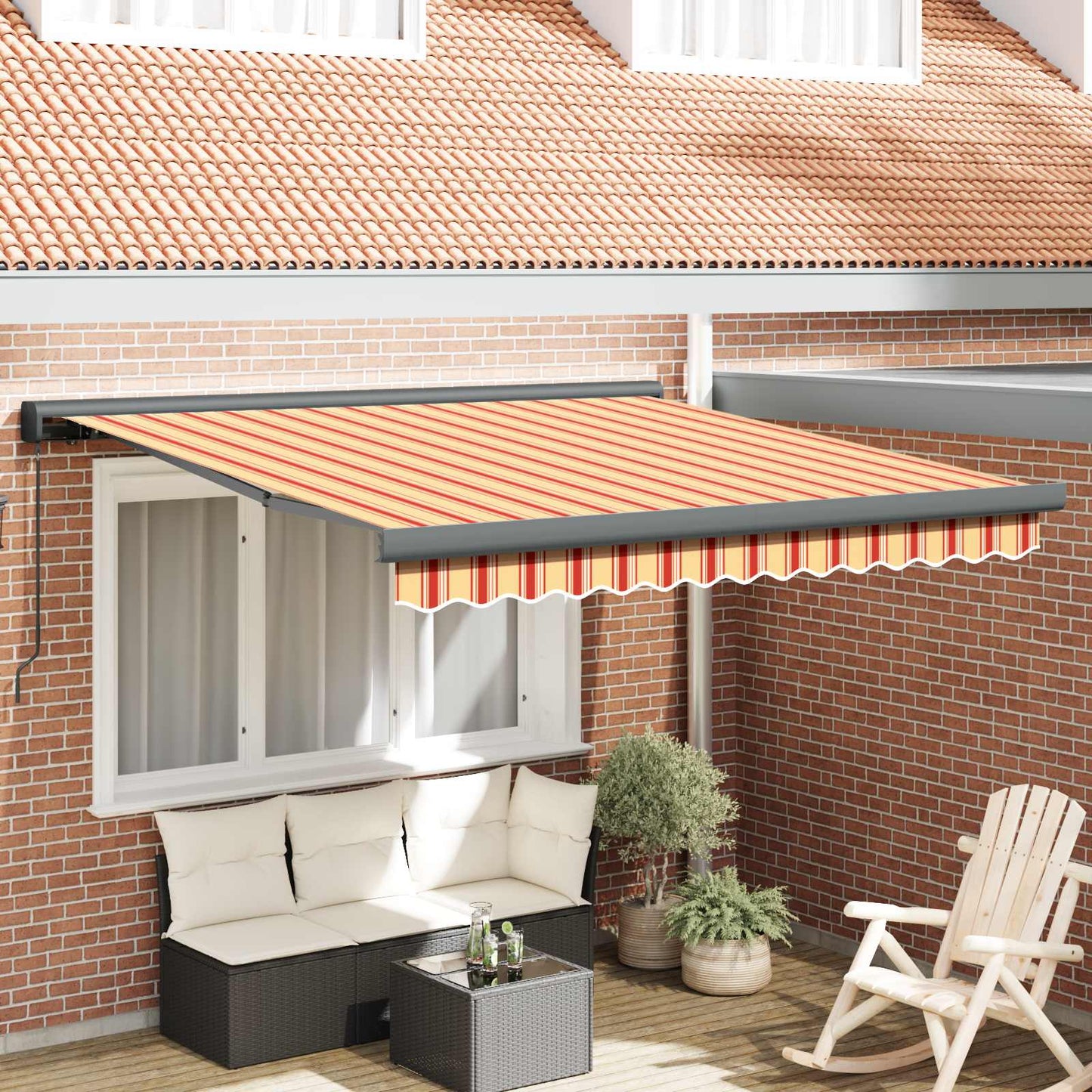 Udtrækkelig markise Gul og orange 300 x 250 cm
