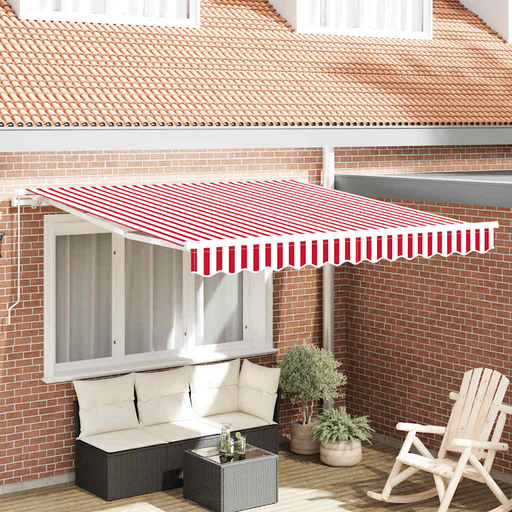 Udtrækkelig markise Rød og Hvid 300 x 250 cm