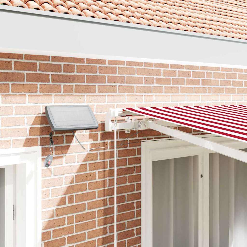 Udtrækkelig markise Rød og Hvid 300 x 250 cm Stof og aluminium