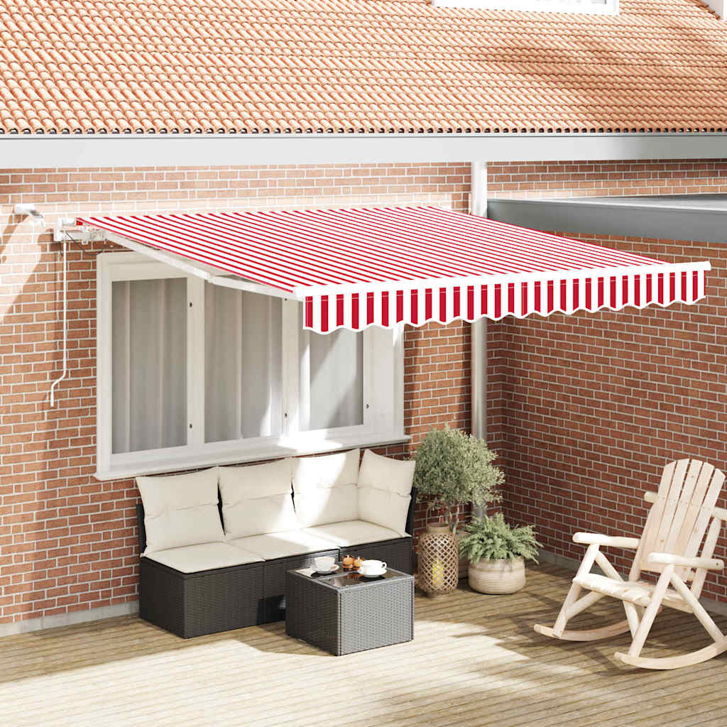 Udtrækkelig markise Rød og Hvid 300 x 250 cm Polyester