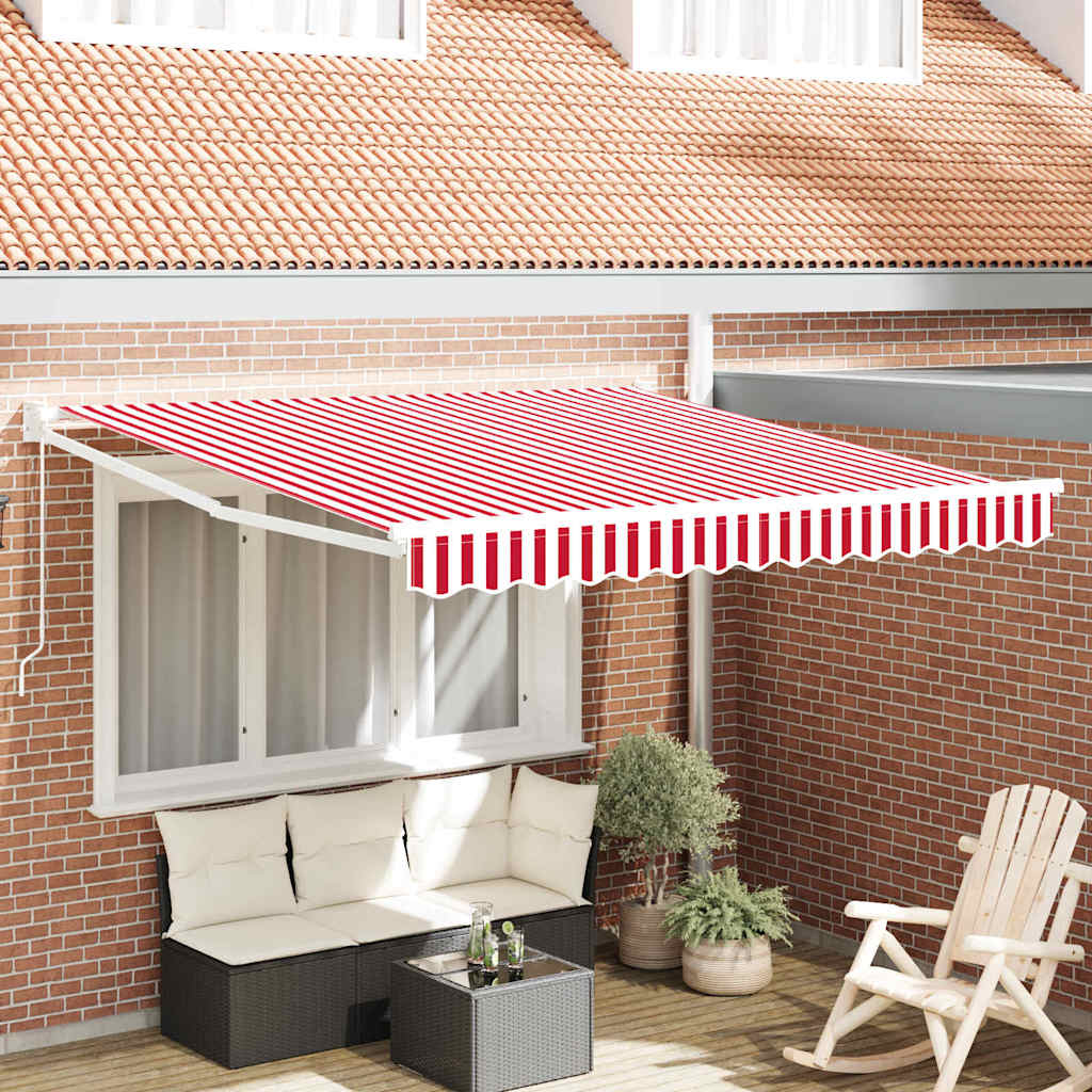 Udtrækkelig markise Rød og Hvid 300 x 250 cm