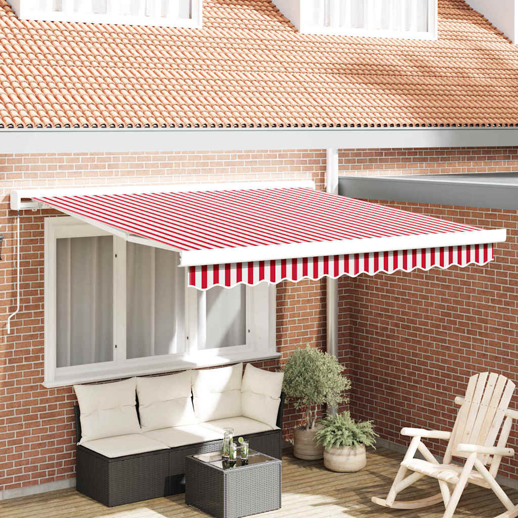 Udtrækkelig markise Rød og Hvid 300 x 250 cm