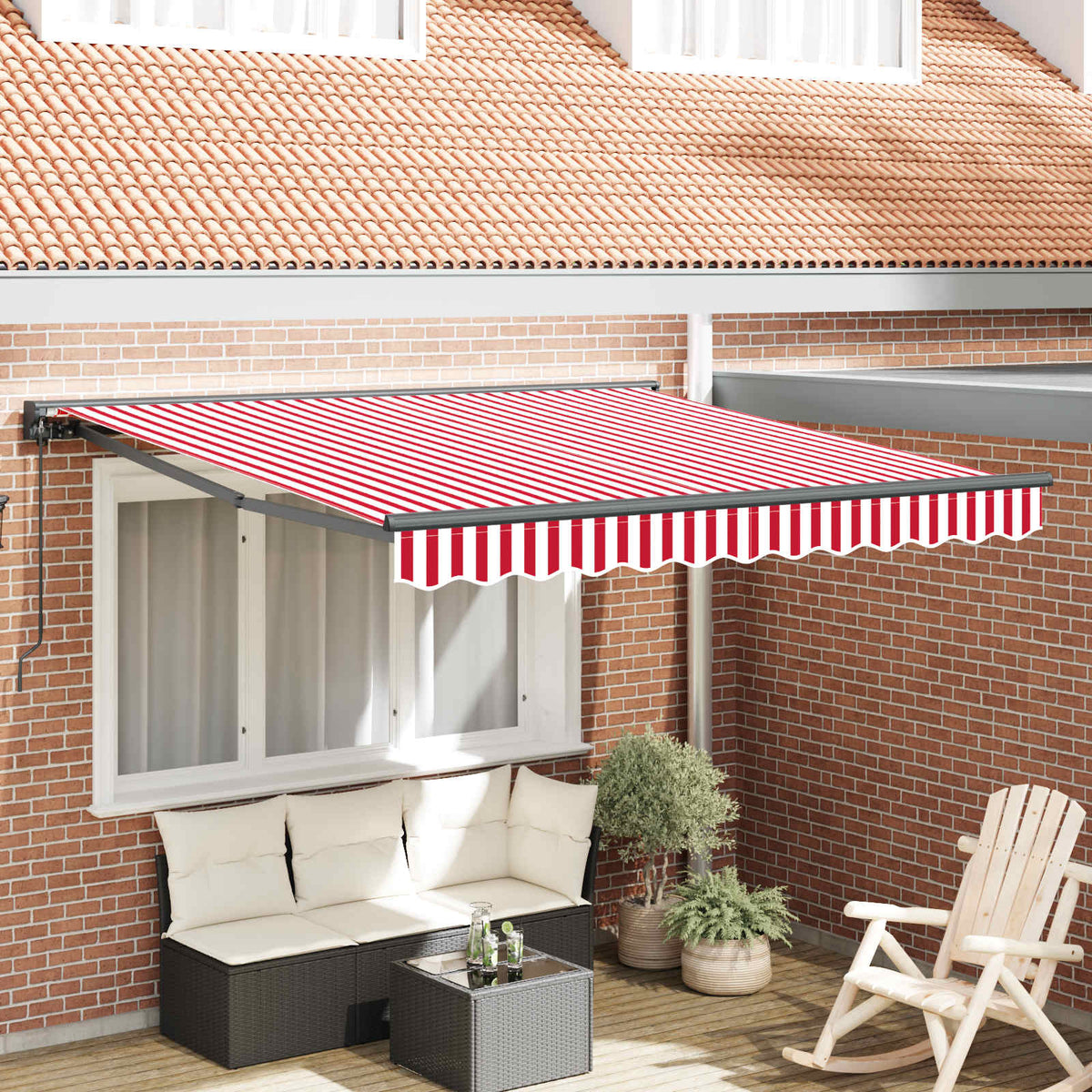 Markiseramme Rød og Hvid 300 x 250 cm