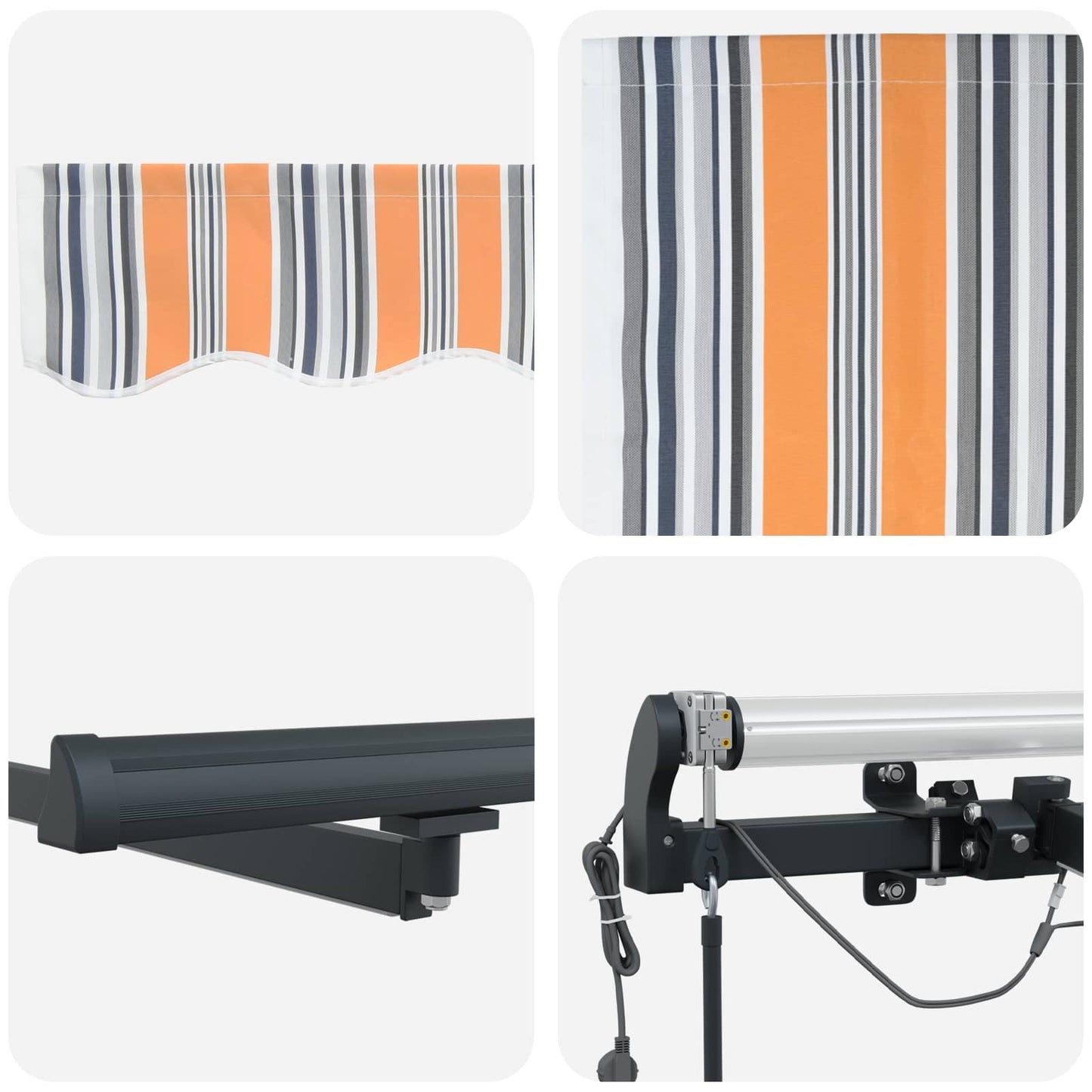 Udtrækkelig markise Flerfarvet 300 x 250 cm Polyester