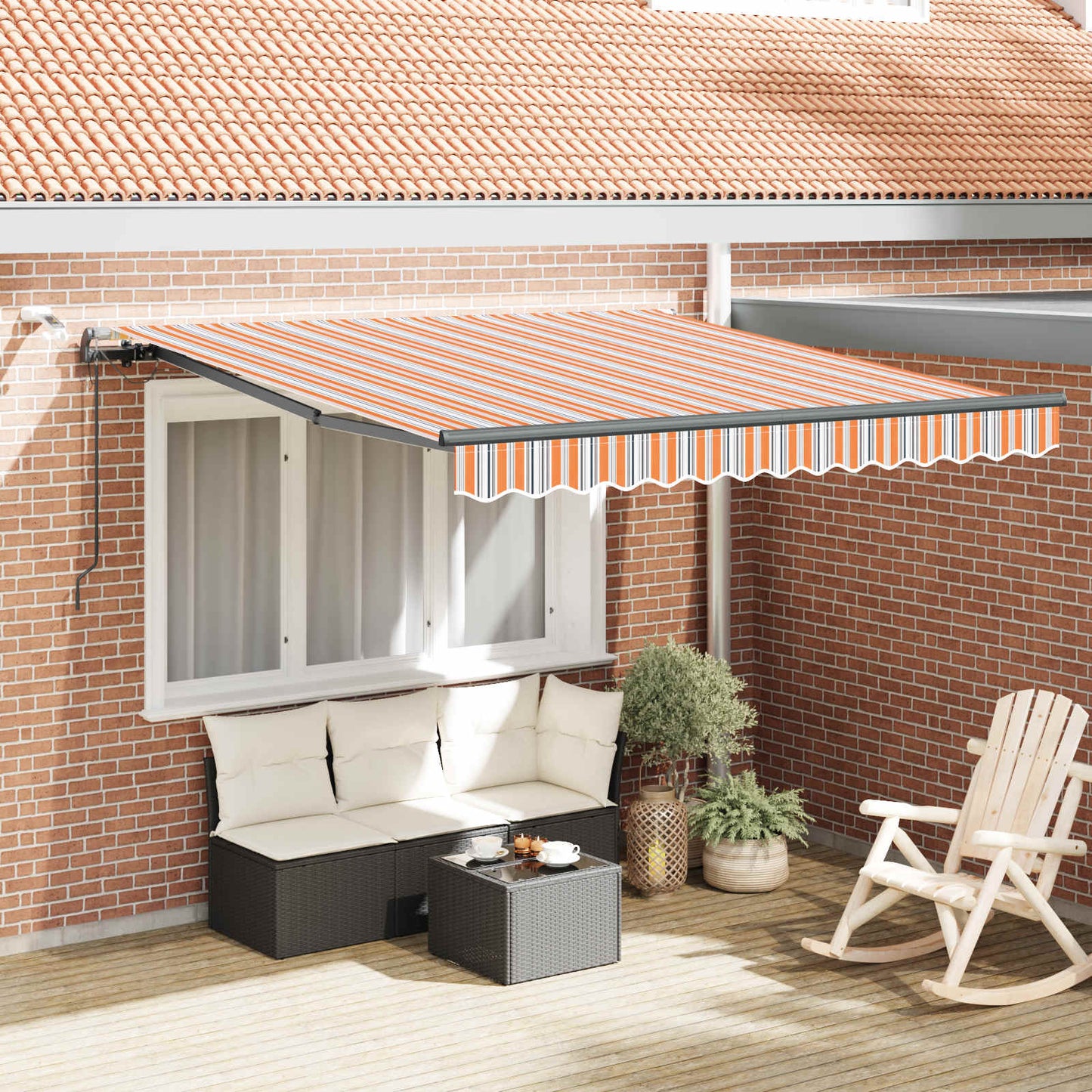 Udtrækkelig markise Flerfarvet 300 x 250 cm Polyester