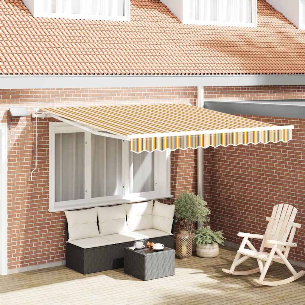 Udtrækkelig markise Flerfarvet 300 x 250 cm Stof og aluminium
