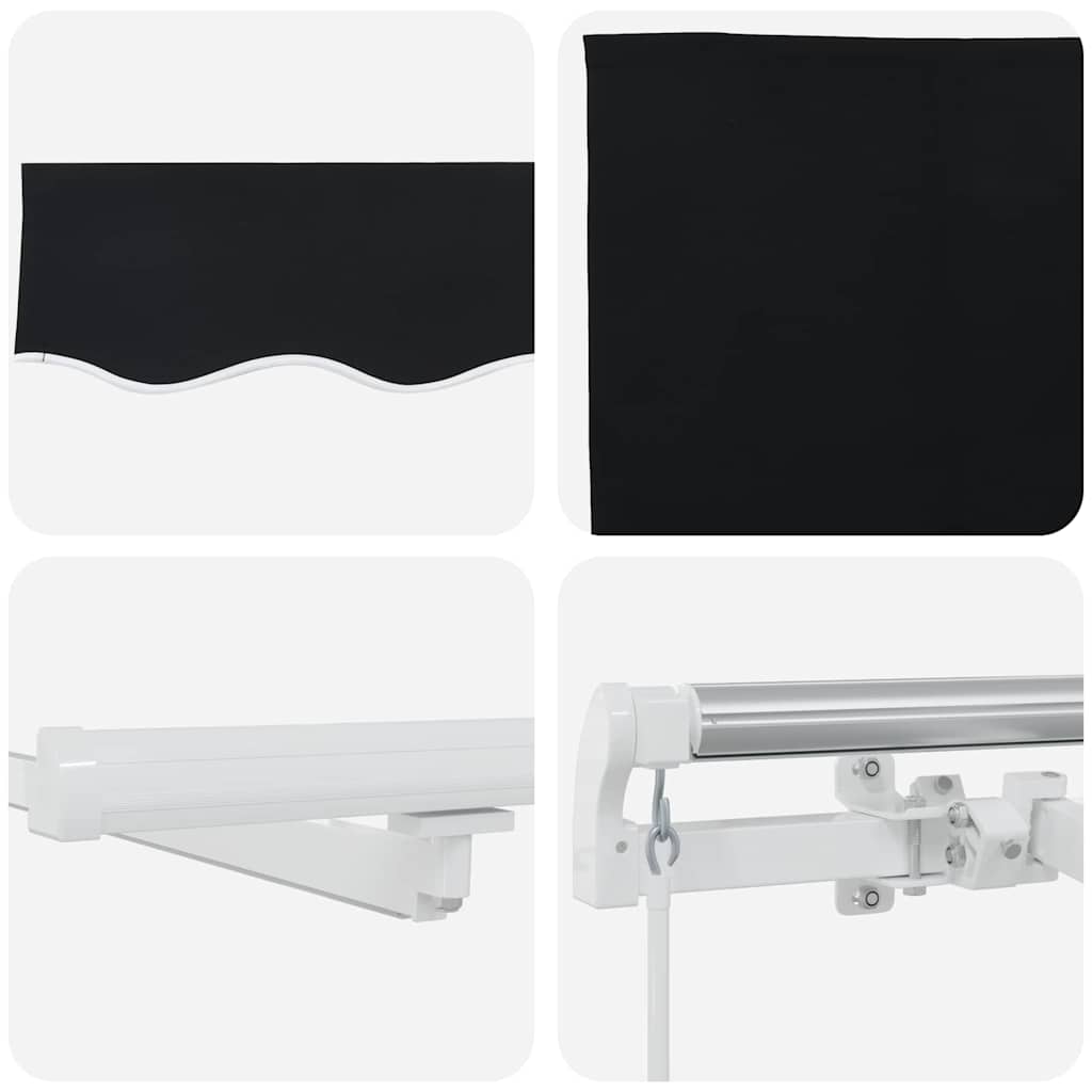 Udtrækkelig markise Sort 300 x 250 cm Stof og aluminium