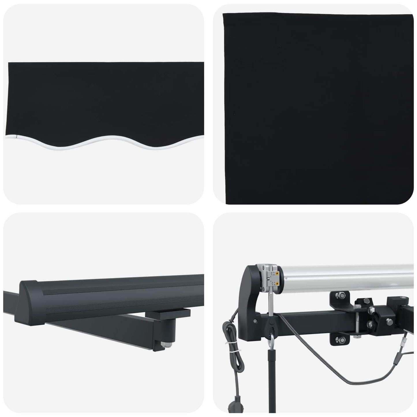 Udtrækkelig markise Sort 300 x 250 cm Polyester