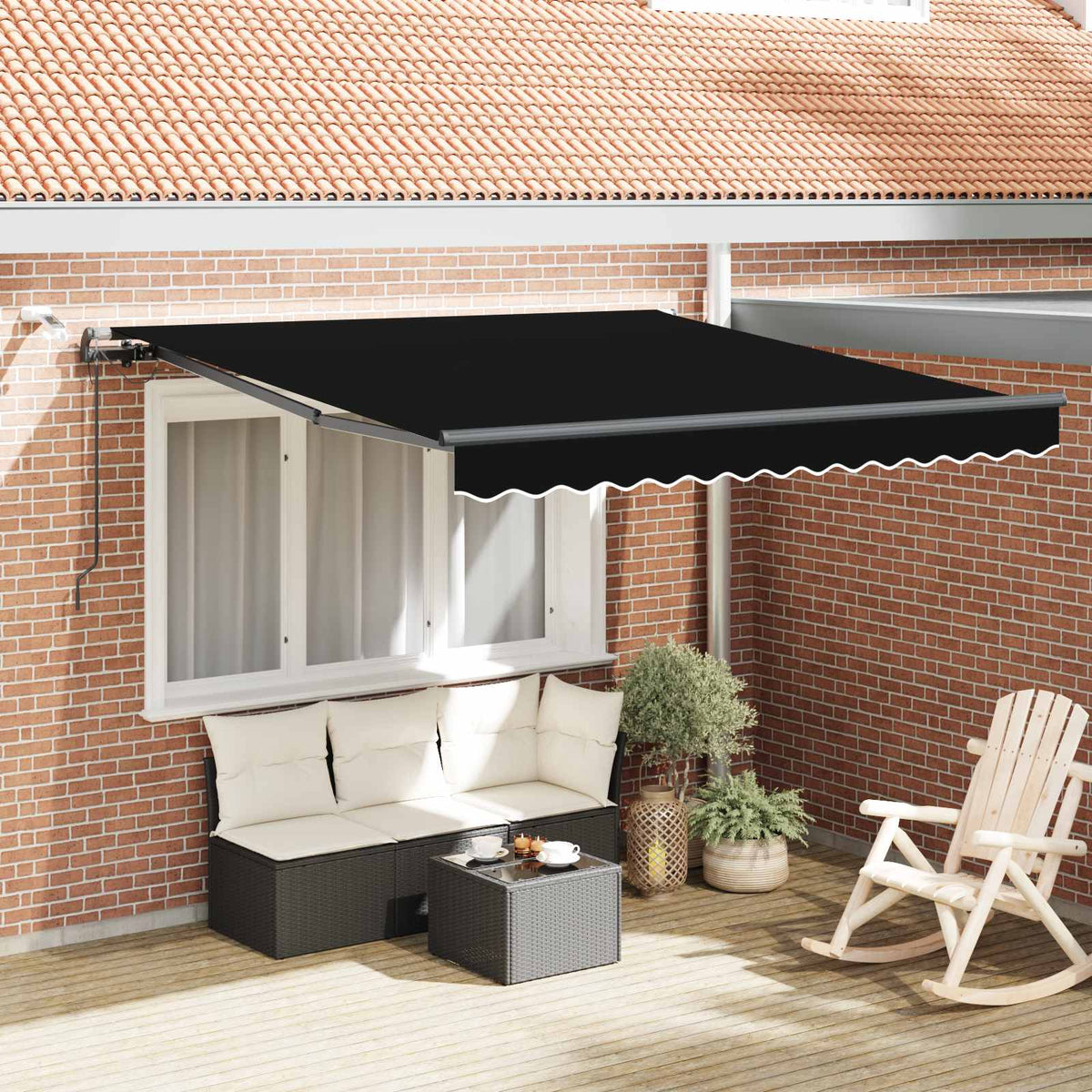 Udtrækkelig markise Sort 300 x 250 cm Polyester