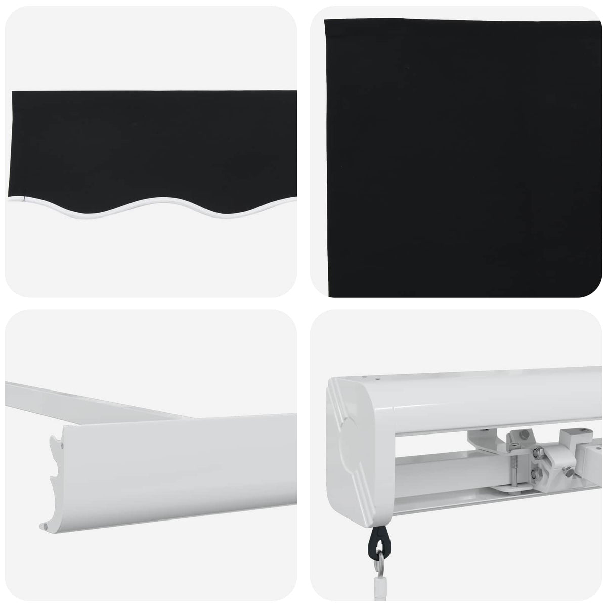 Udtrækkelig markise Sort 300 x 250 cm Canvas og Aluminium