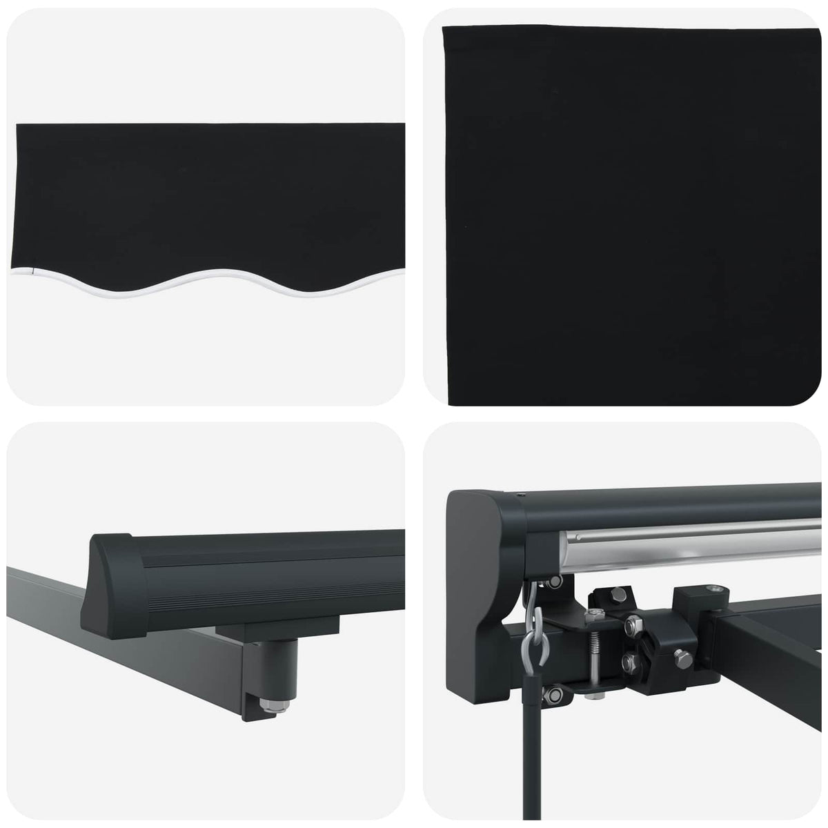 Markiseramme Sort 300 x 250 cm Polyester med PU belægning