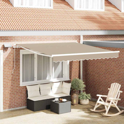 Udtrækkelig markise Beige 300 x 250 cm Stof og aluminium