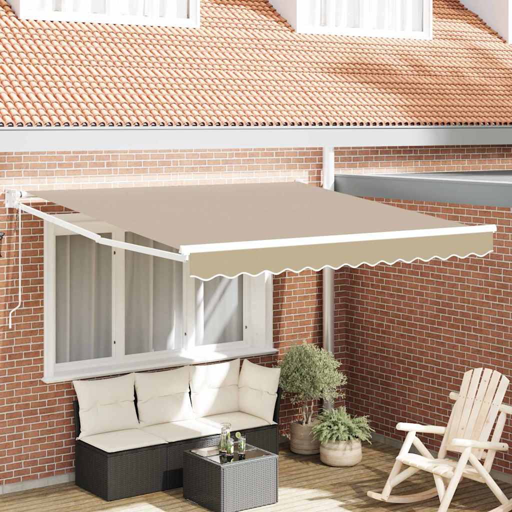 Udtrækkelig markise Beige 300 x 250 x 165 cm Polyester og metal