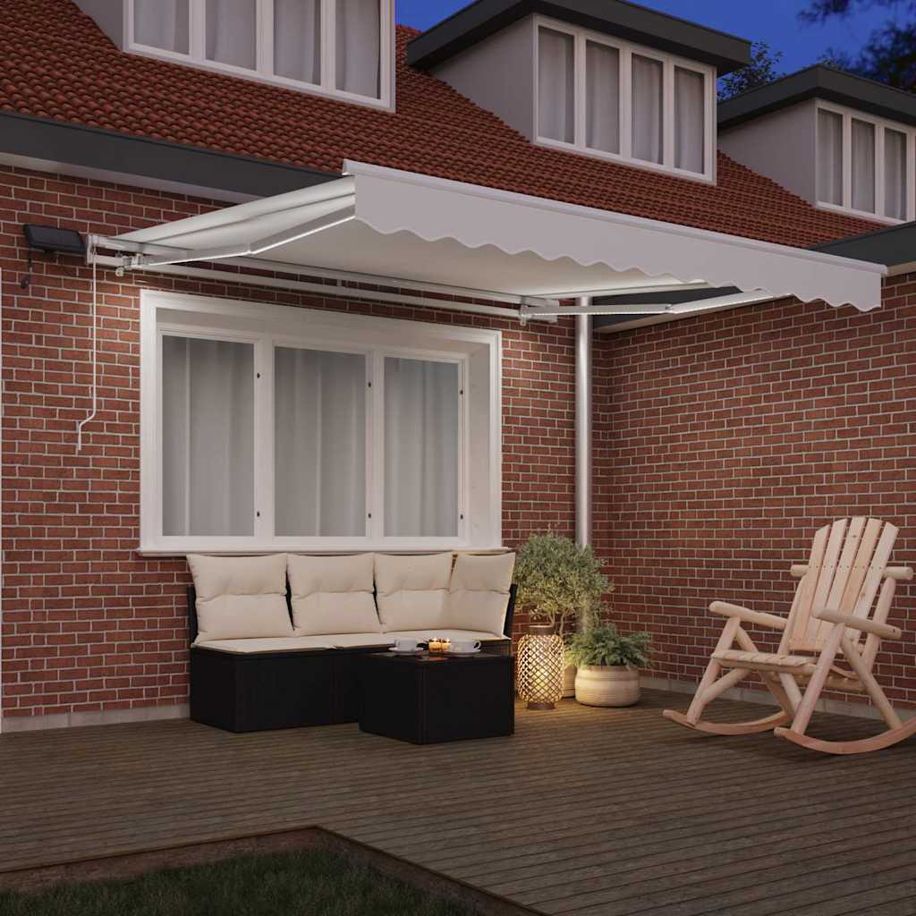 Udtrækkelig markise Hvid 300 x 250 cm Stof og aluminium