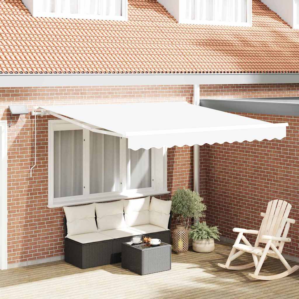 Udtrækkelig markise Hvid 300 x 250 cm Stof og aluminium