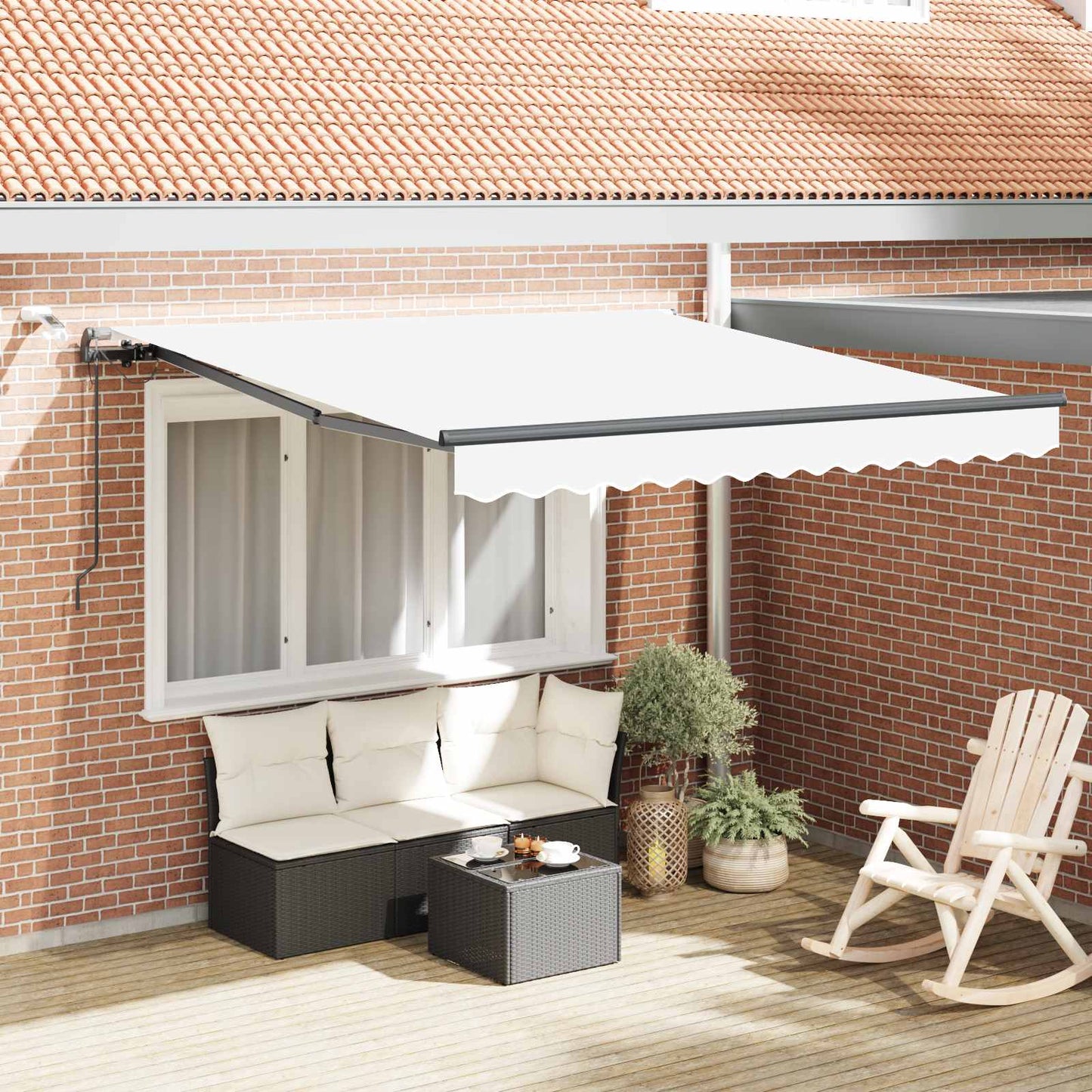 Udtrækkelig markise Hvid 300 x 250 cm Polyester