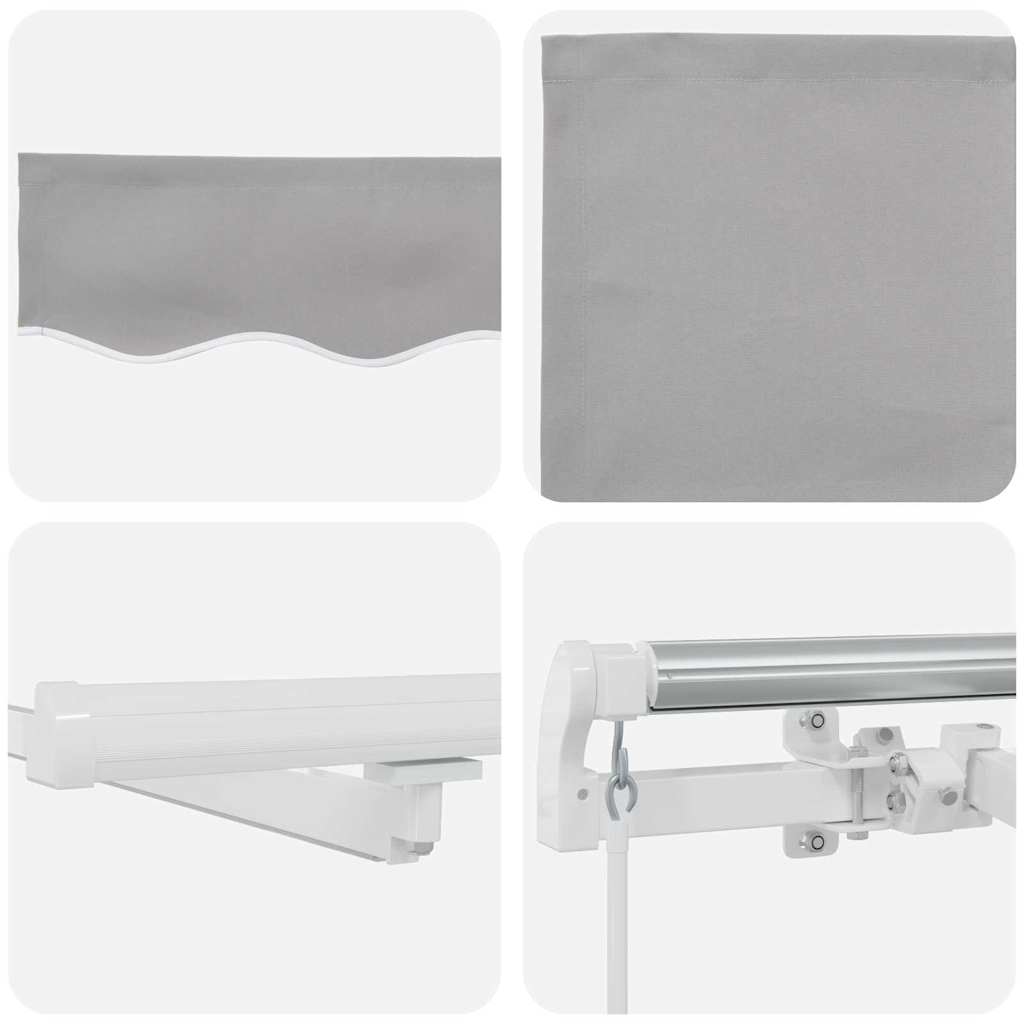 Udtrækkelig markise Lysegrå 300 x 250 cm Stof og aluminium