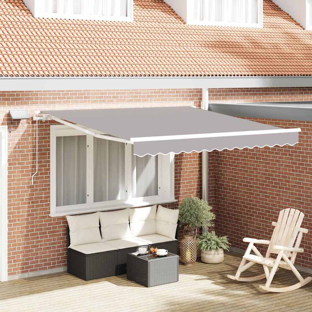Udtrækkelig markise Lysegrå 300 x 250 cm Stof og aluminium