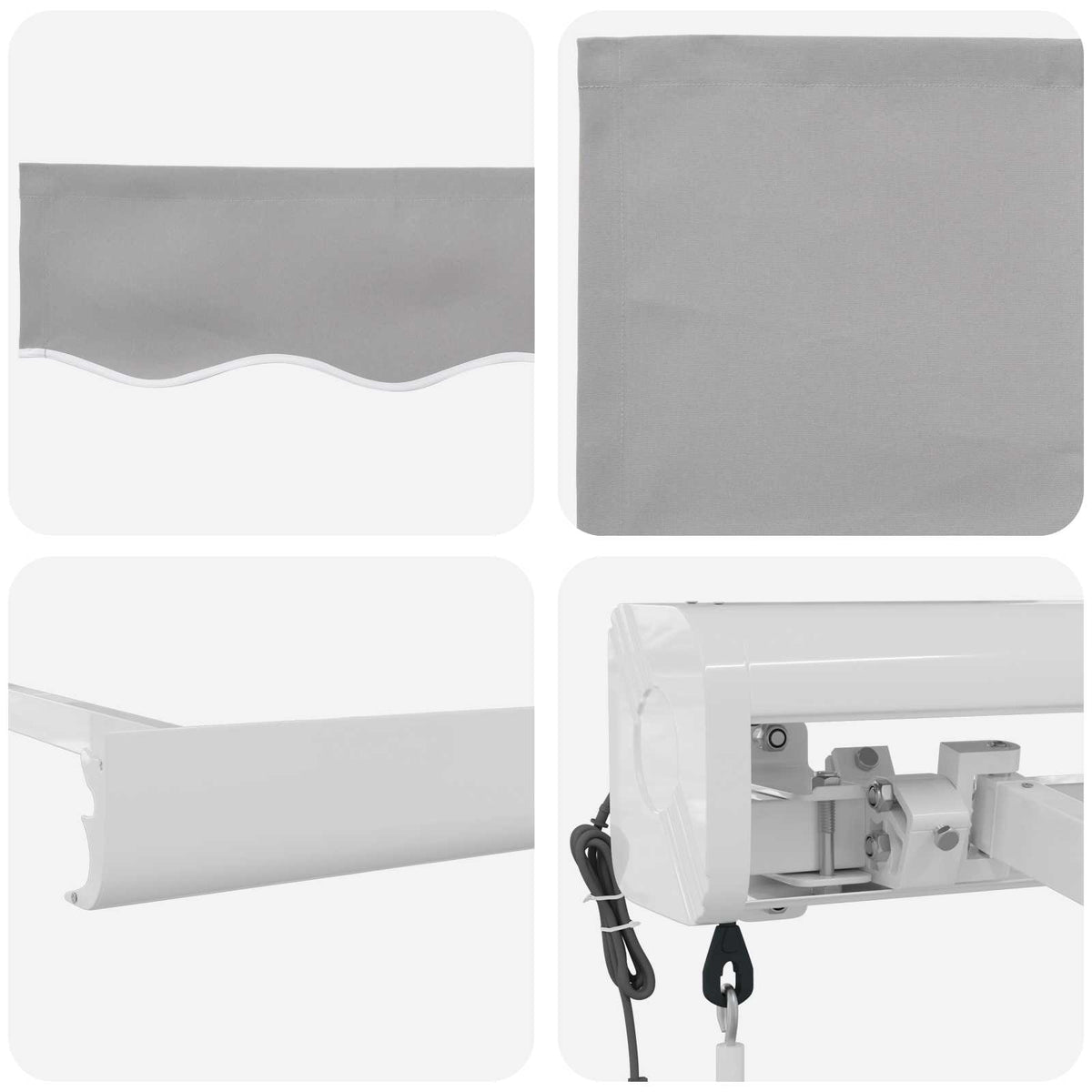 Udtrækkelig markise Lysegrå 300 x 250 x 165 cm Stof og Metal