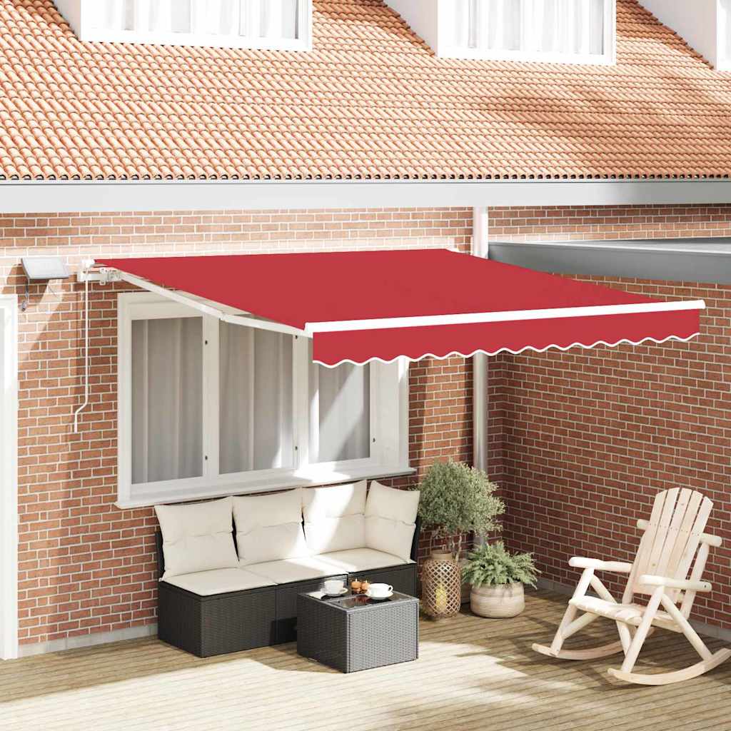 Udtrækkelig markise Rød 300 x 250 cm Stof og aluminium