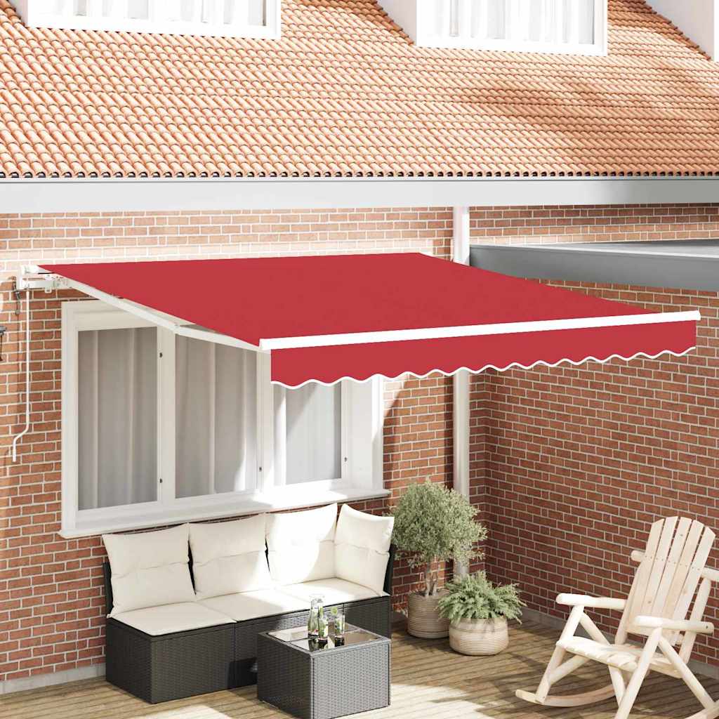 Udtrækkelig markise Rød 300 x 250 cm Stof og aluminium