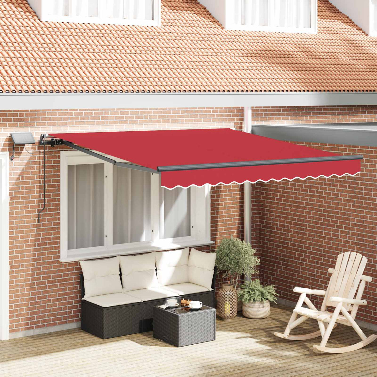 Udtrækkelig markise Rød 300 x 250 cm Stof og aluminium