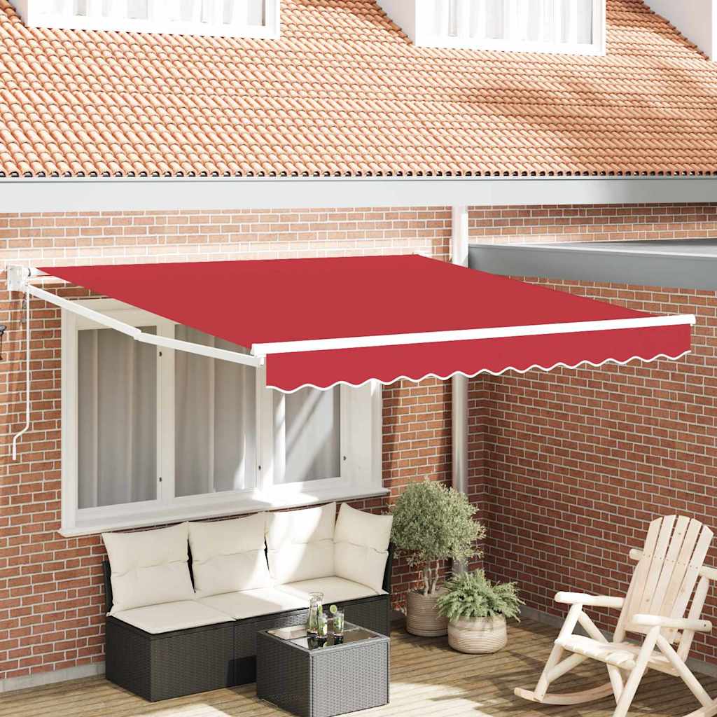 Udtrækkelig markise Rød 300 x 250 x 165 cm Polyester og metal