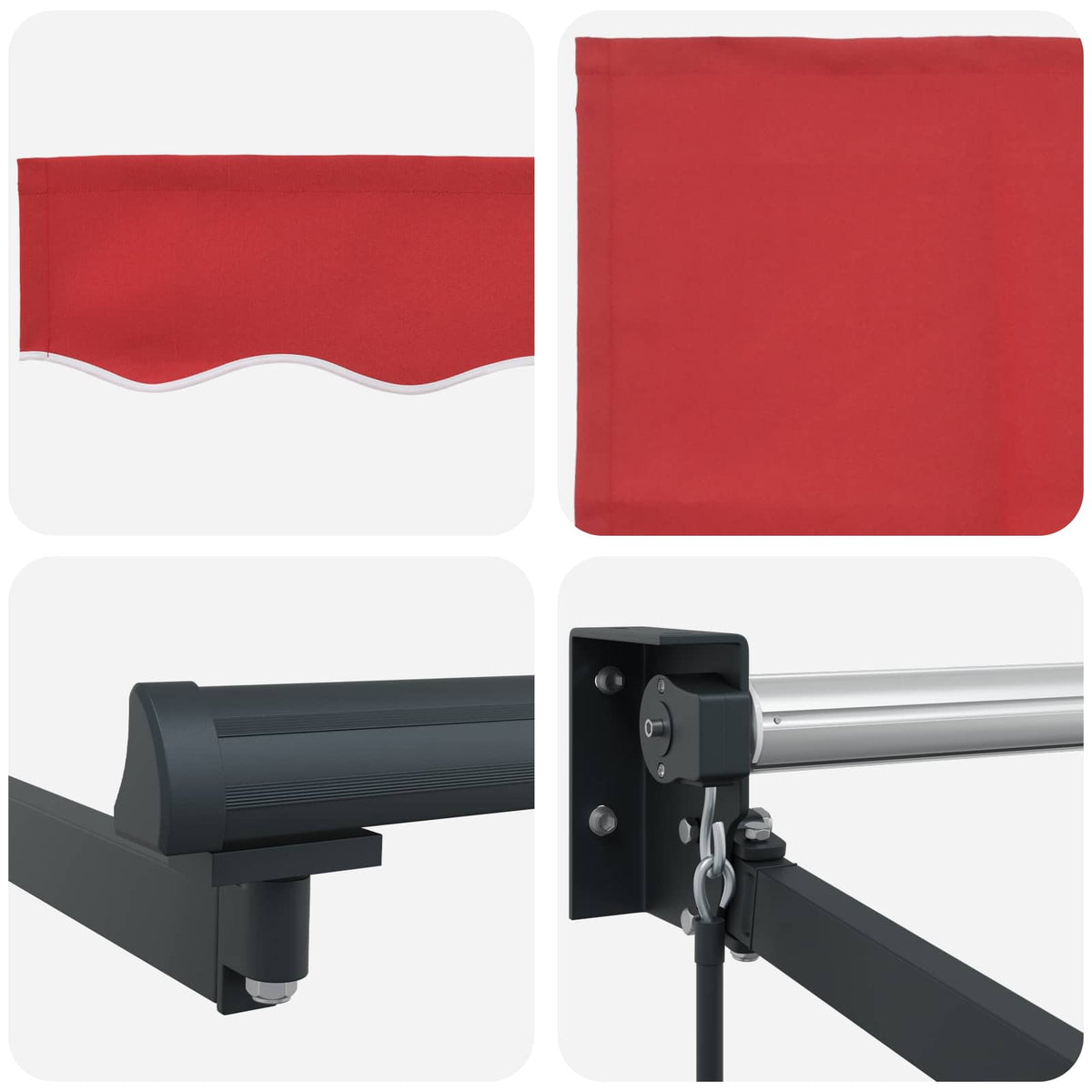 Udtrækkelig markise Rød 300 x 250 x 165 cm