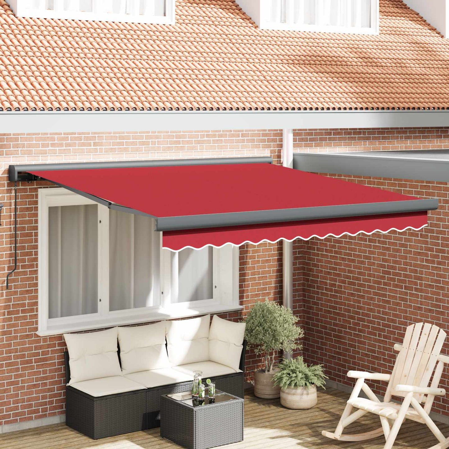 Udtrækkelig markise Rød 300 x 250 cm Canvas og Aluminium