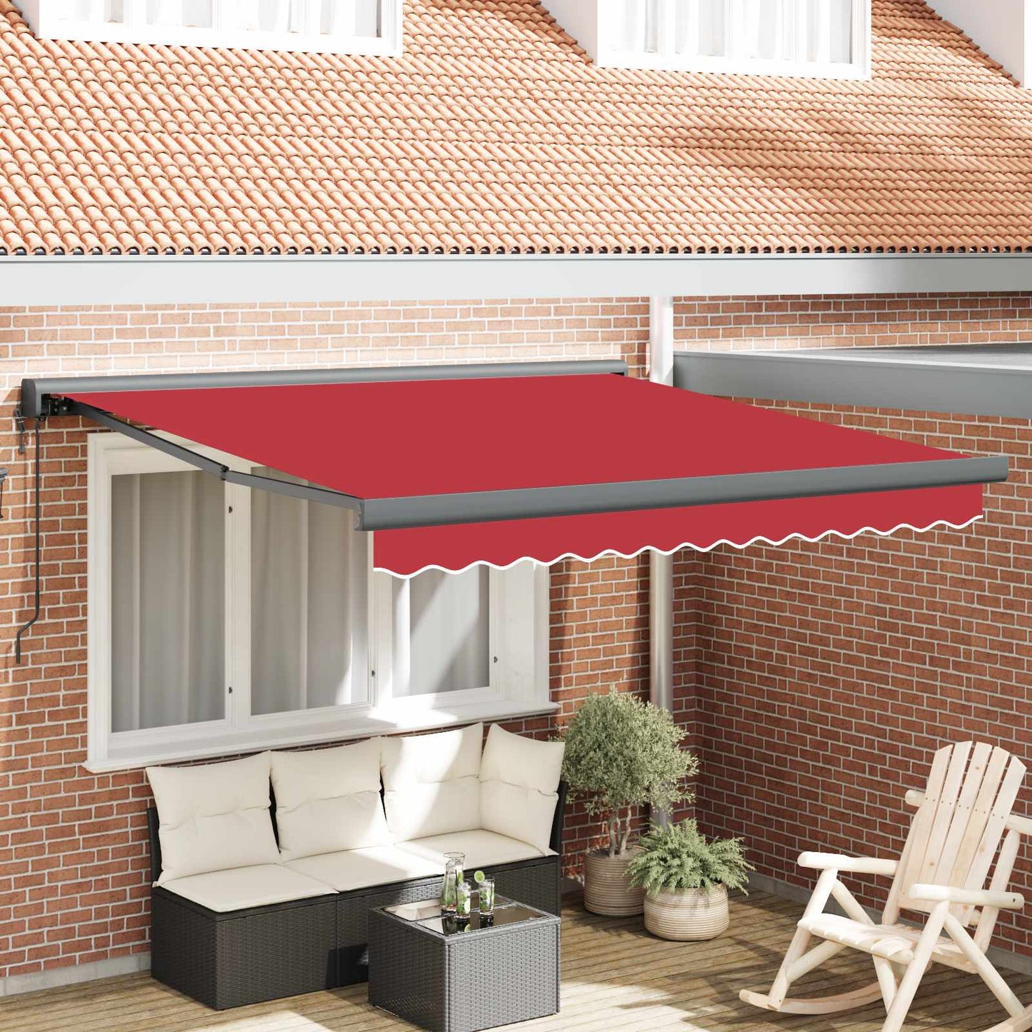 Udtrækkelig markise Rød 300 x 250 x 165 cm Stof og Metal