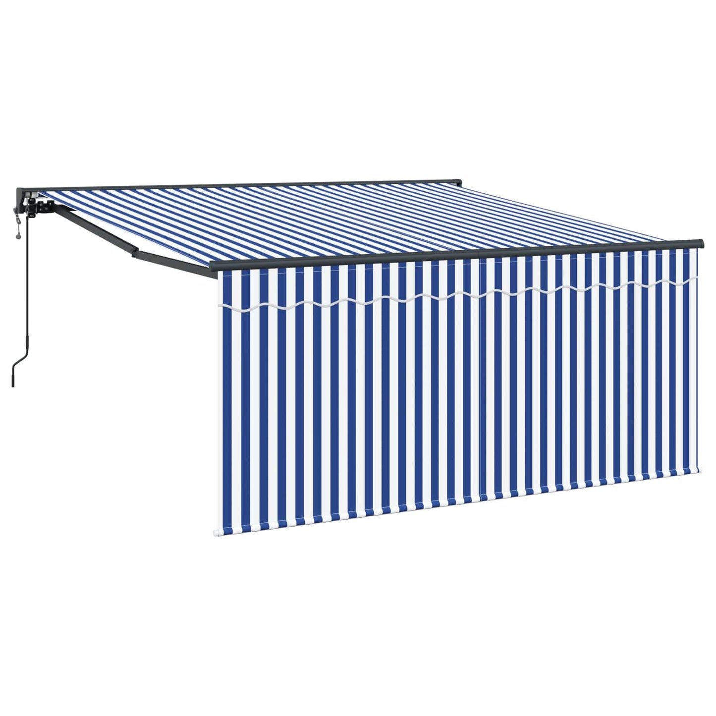 Udtrækkelig markise Blå og Hvid 350 x 250 cm