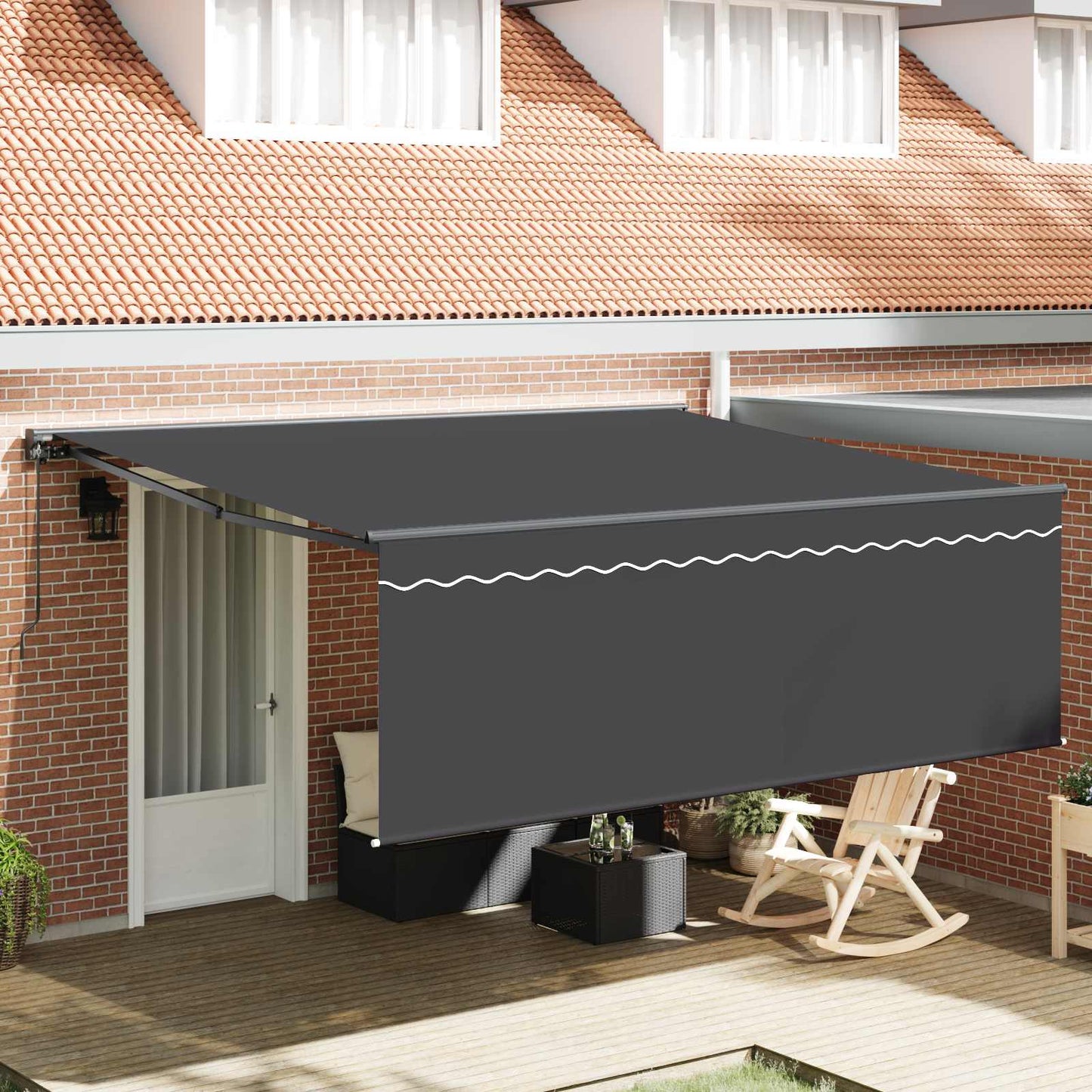 Markiseramme Gul og Hvid 350 x 250 cm