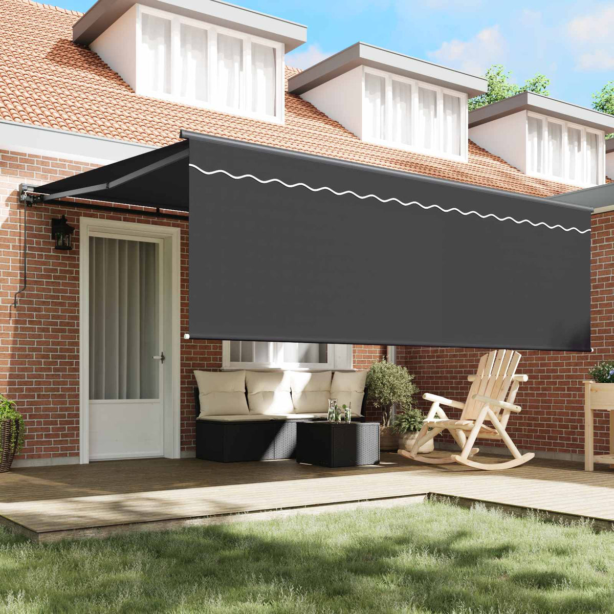 Markiseramme Gul og Hvid 350 x 250 cm