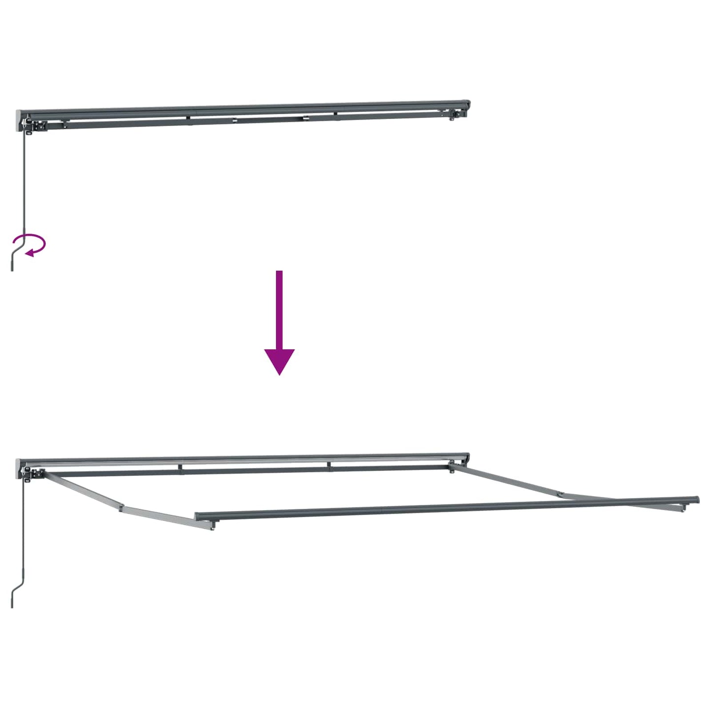 Markiseramme Gul og Hvid 350 x 250 cm