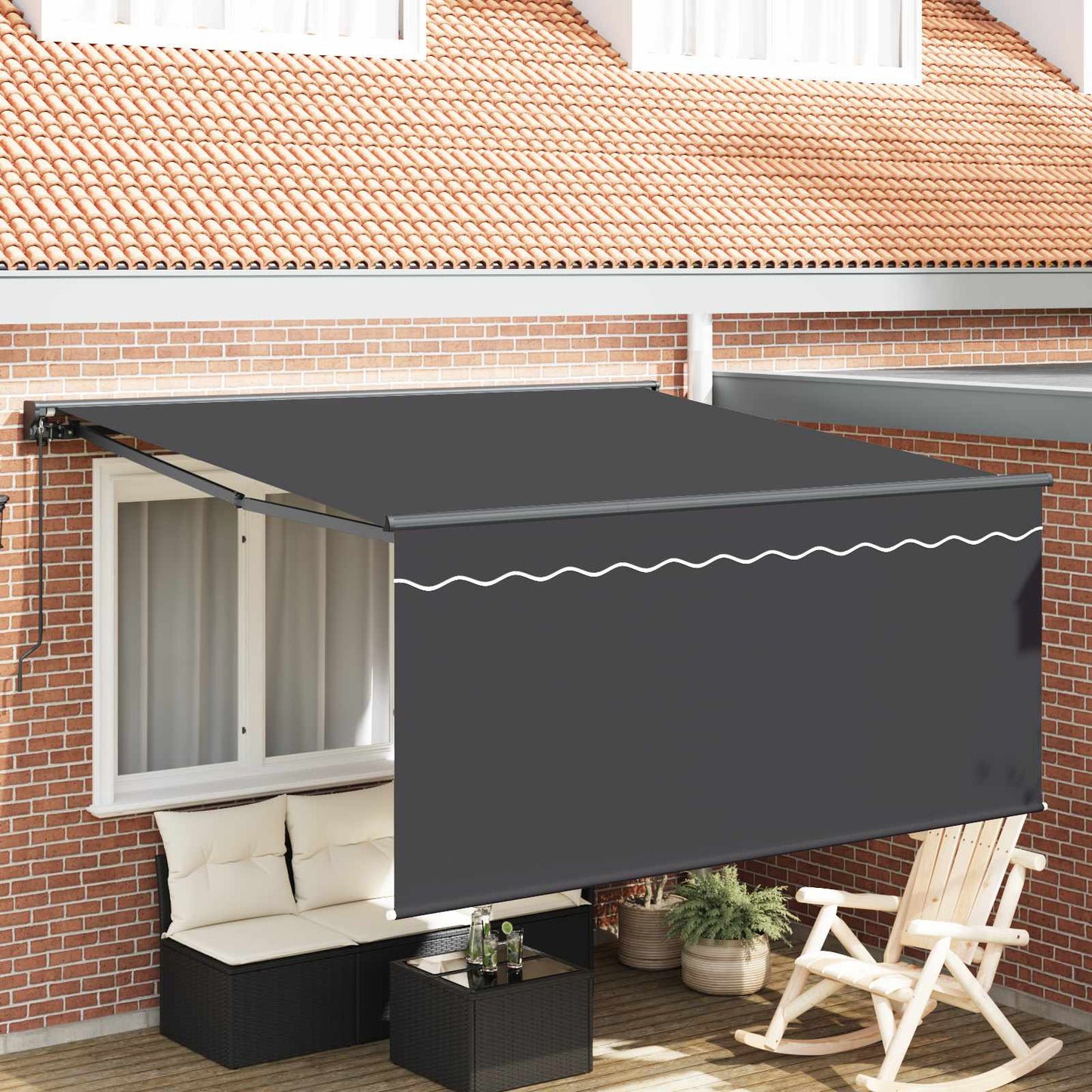 Udtrækkelig markise Antracit 350 x 250 cm